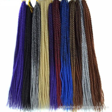 Factory sale 14inch 18inch 22inch 30Strands Synthetic Crochet Braiding Hair Extensions  Ombre Senegal Twist Crochet Braids Hair